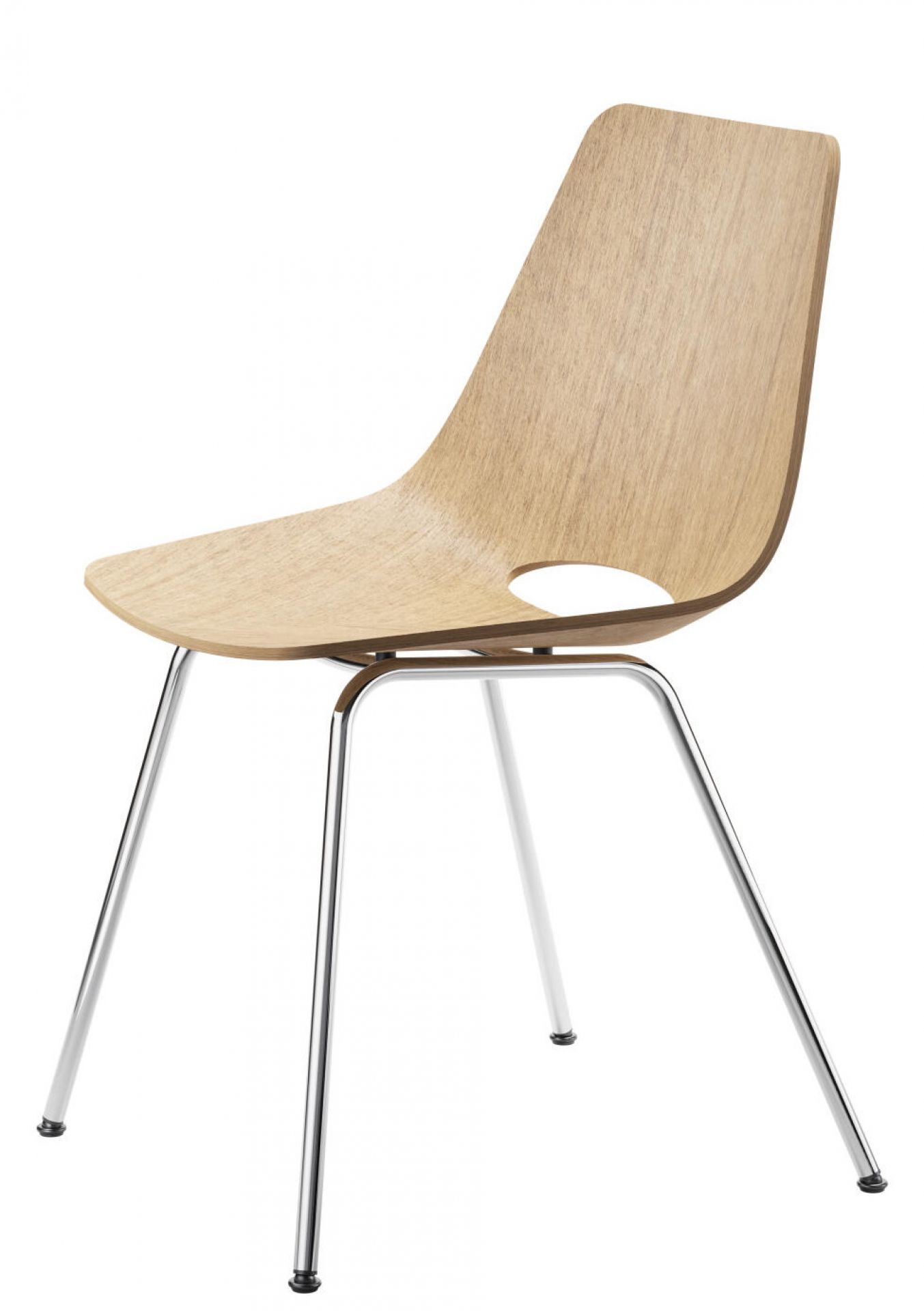 S 661 Thonet Stuhl mit Stahlrohrgestell und Sitzfläche aus hellem Holz, modernes Möbeldesign.